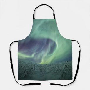 Delantal Foto Aurora Borealis del paisaje invernal