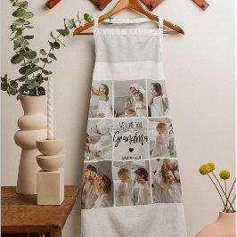 Delantal Foto Collage Gray Te Ama Mejor Regalo