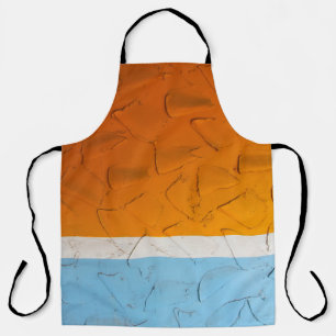 Delantal Foto de arte naranja, blanco y azul