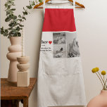 Delantal Foto de colección moderna y regalo de texto de mad<br><div class="desc">La moderna foto de collage y el texto de regalo de madre de corazón rojo es un regalo hermoso y único que a cualquier madre le encantaría recibir. Este regalo es una obra de arte personalizada que combina fotos favoritas y mensajes sentidos para crear un keepsake único. El diseño moderno...</div>