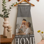 Delantal Foto de colección y mejor regalo de abuelaFoto mod<br><div class="desc">Gris fotográfico moderno Es bueno ser regalo de citas de casa</div>