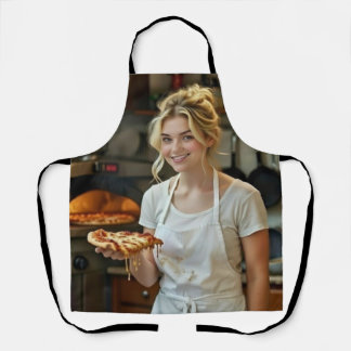 Delantal Foto de comer pizza personalizar