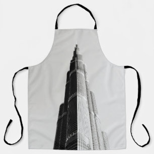 DELANTAL FOTO DE GRAYSCALE DEL EDIFICIO DE ALTO AUMENTO