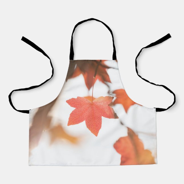 Delantal Foto de la naturaleza de la hoja de arce (Anverso)