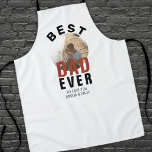 Delantal Foto de la ronda del Día del Mejor Papá Nunca Padr<br><div class="desc">Moderno Apron de la mejor foto del Día del Padre Nunca. El texto está en tipografía de moda y la foto está en un marco redondo. Personalizar el texto y agrega tu foto. Un dulce regalo para un padre o abuelo en el Día del Padre o cumpleaños.</div>