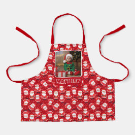 Delantal Foto de Son | Niños Navidades Rojos de Santa Claus
