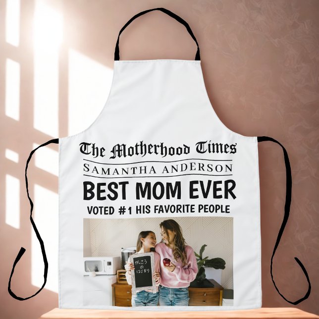 Delantal Foto de titular del periódico "Mejor Mamá Nunca" d (Subido por el creador)