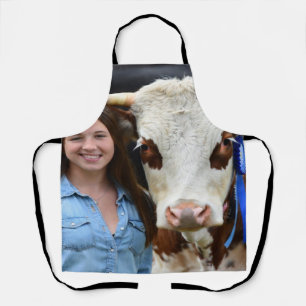 Delantal Foto de vaca de exposición de ganado personalizada