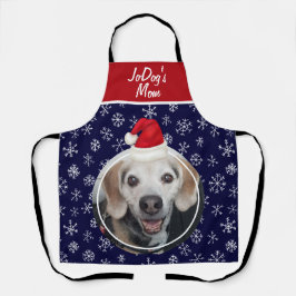 Delantal Foto del mascota Red Santa Hat Navidades de la Mar