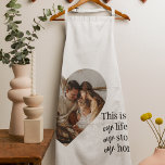 Delantal Foto familiar moderna de pareja y regalo de presup<br><div class="desc">Foto familiar moderna de pareja y regalo de presupuesto familiar</div>