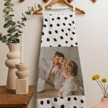Delantal Foto familiar moderna y regalo de belleza de punto<br><div class="desc">Foto familiar moderna y regalo de belleza de puntos negros</div>