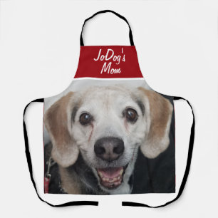Delantal Foto mascota Red White Dog Mom Apron