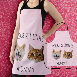 Delantal Foto personalizada de cara de gato de perro, regal