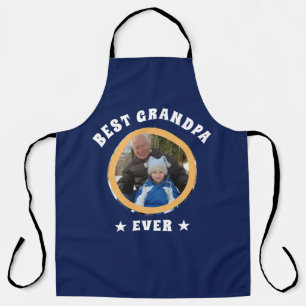 Delantal Foto personalizada de la familia del mejor abuelo 