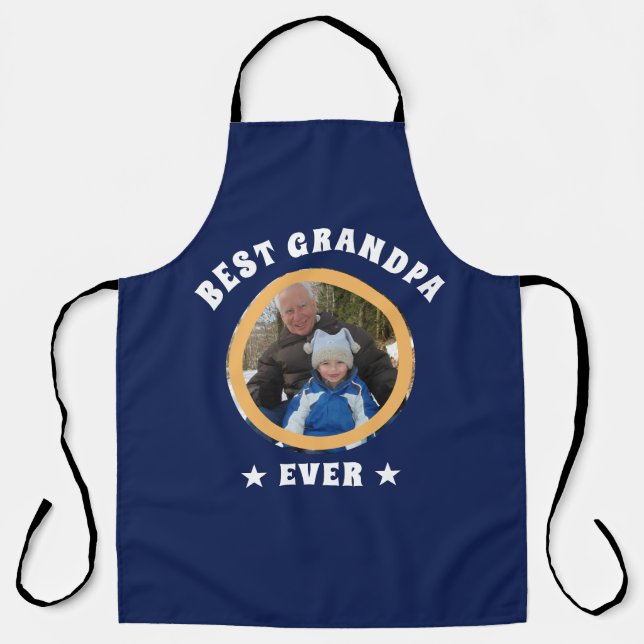 Delantal Foto personalizada de la familia del mejor abuelo  (Anverso)