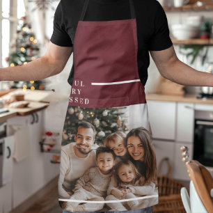 Delantal Foto personalizada de Navidad alegre y bendita