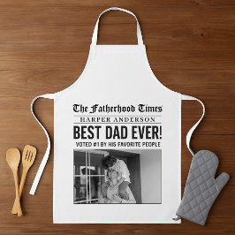 Delantal Foto personalizada del mejor periódico de papá