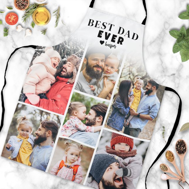 Delantal Foto personalizada mejor papá jamás (Personalized Photo Best Dad Ever Apron )