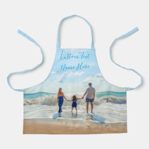 Delantal Foto personalizado Nombre de texto Apron con su fa