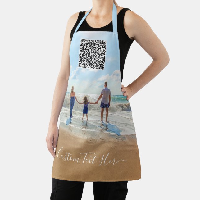 Delantal Foto personalizado y texto Apron con su código QR (in situ)