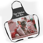 Delantal Foto y texto personalizados<br><div class="desc">Apron de texto y foto divertida personalizada</div>