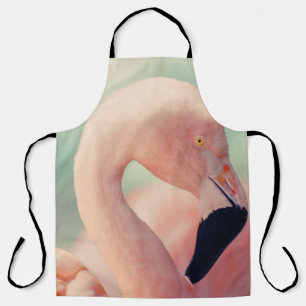 Delantal Fotografía de foco poco profundo del flamingo ros