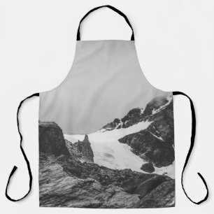 DELANTAL FOTOGRAFÍA DE GRAYSCALE DE LA MONTAÑA DE LA CUBIER