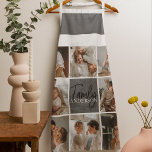 Delantal Fotografía de la familia Collage y regalo gris per<br><div class="desc">Crea un hermoso collage familiar personalizado con ocho fotos, acompañado de un nombre familiar personalizado en gris. Este regalo único y atento es perfecto para conmemorar momentos especiales y celebrar el amor y el vínculo dentro de una familia. El collage contiene ocho fotos cuidadosamente seleccionadas que se pueden proporcionar, mostrando...</div>