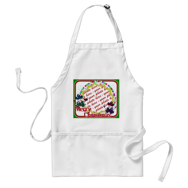 Delantal Fotografía de Navidades Vaqueros Snowmen (Frente)