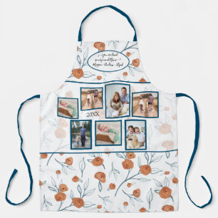 Delantal Fotos azules de Boho Floral Terracotta para Nana