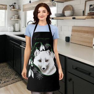 Delantal Fox blanca del Ártico de Art Nouveau