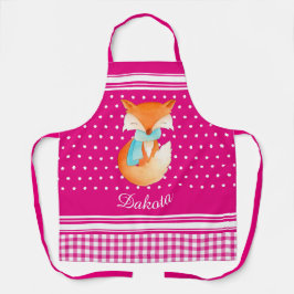 Delantal Fox cachorro con el nombre de arte de la bufanda b