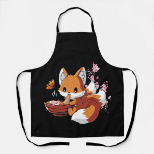 Delantal Fox comiendo Ramen Ramen Noodle Lovers Fox tema