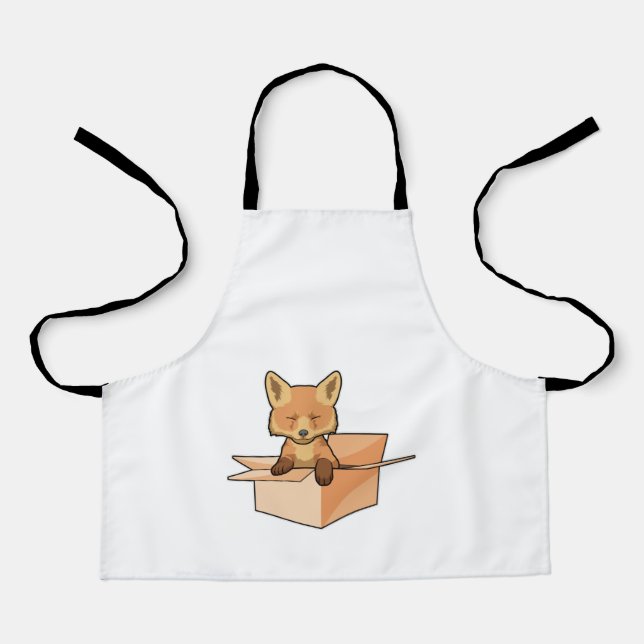 Delantal Fox como bebé en caja (Anverso)