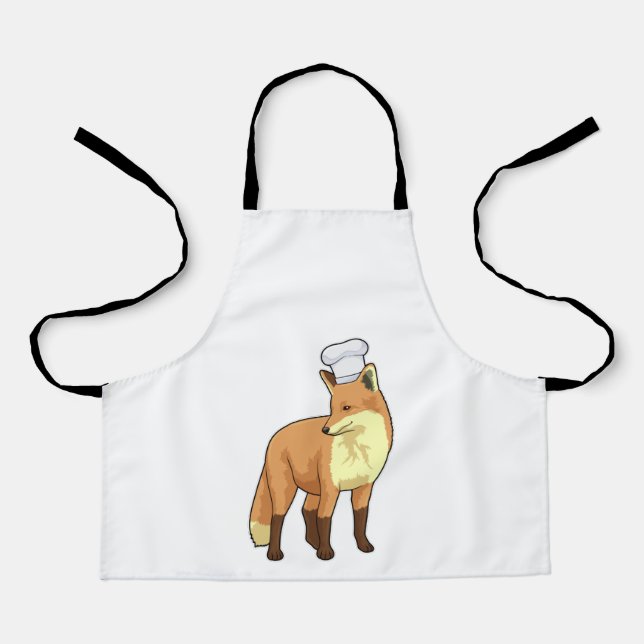 Delantal Fox como cocinero con gorra de chef (Anverso)