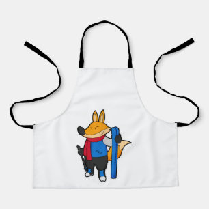 Delantal Fox como esquiador con esquí