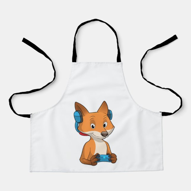 Delantal Fox como Gamer con Joystick (Anverso)