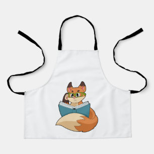 Delantal Fox como Nerd con libros y anteojos