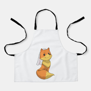 Delantal Fox como novia con velo