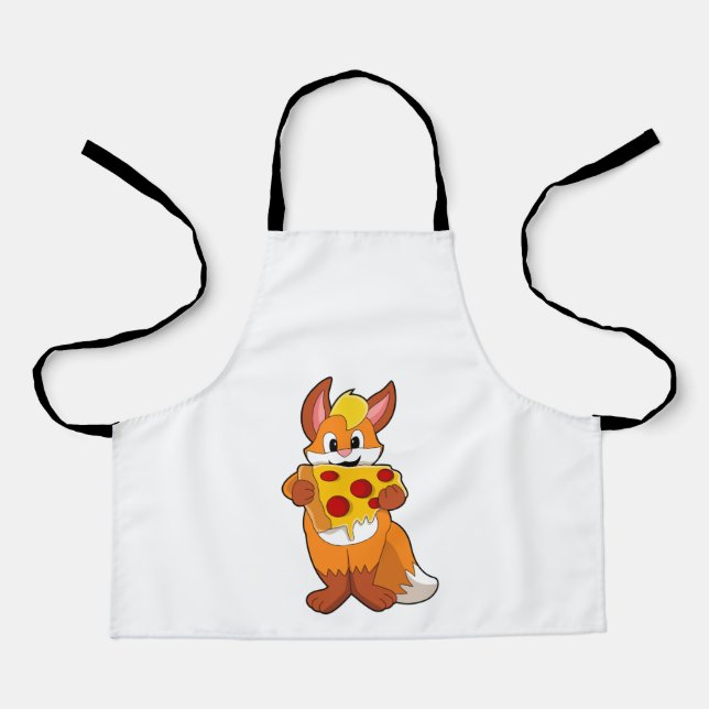 Delantal Fox con pizza (Anverso)