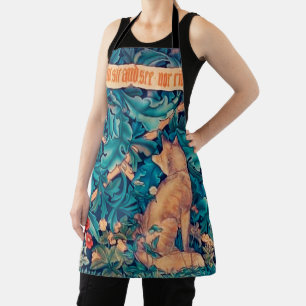 Delantal Fox en el bosque, William Morris Apron