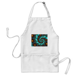 Delantal Fractal de Bella Artes de resumen de Trippy verde