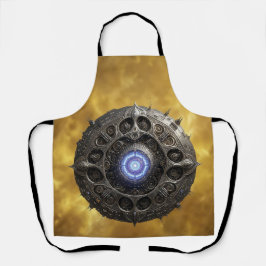 Delantal Fractal de Julia Manipulado sobre Fondo Dorado