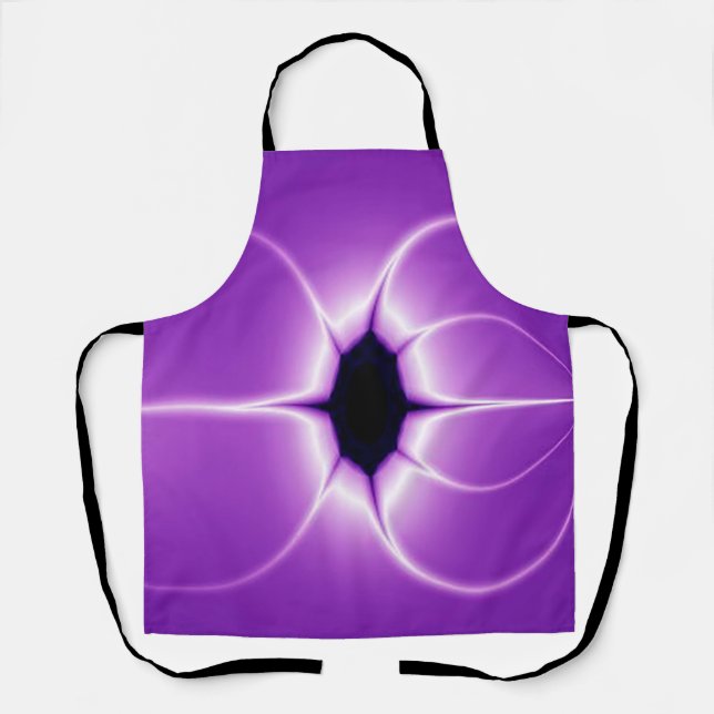 Delantal Fractal morado y blanco (Anverso)