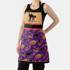 Delantal Fraidy Cat Retro Halloween Apron