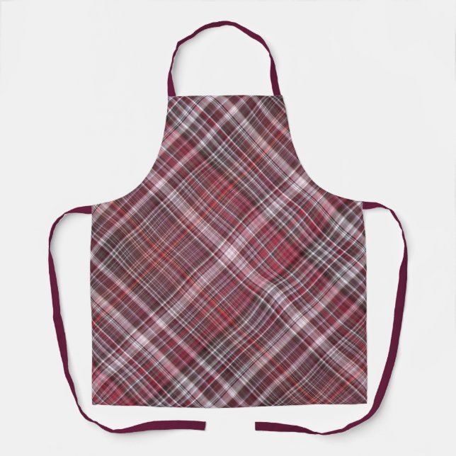 Delantal Frambuesas silvestres Crimson Red Plaid (Anverso)
