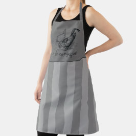 Delantal Francés Caserío Vintage stripes, pollo Apron