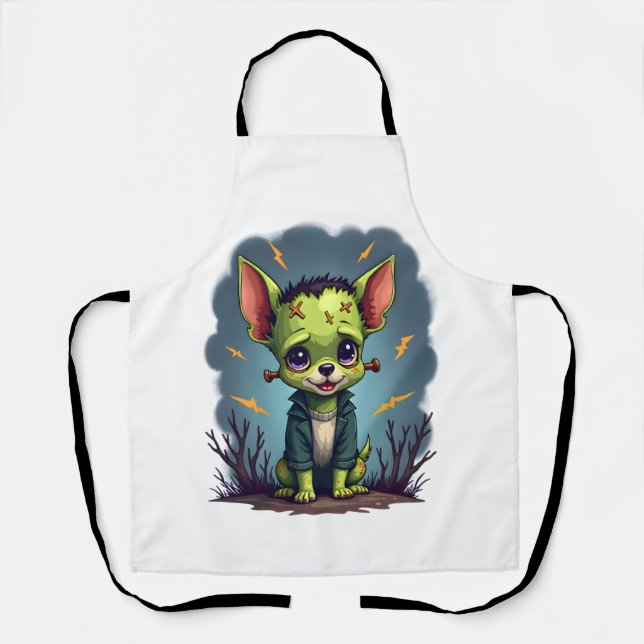 Delantal Frankenstein Chihuahua Shock (Anverso)
