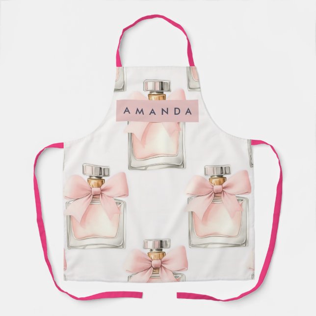 Delantal Frasco de perfume de rubor personalizado con patró (Anverso)