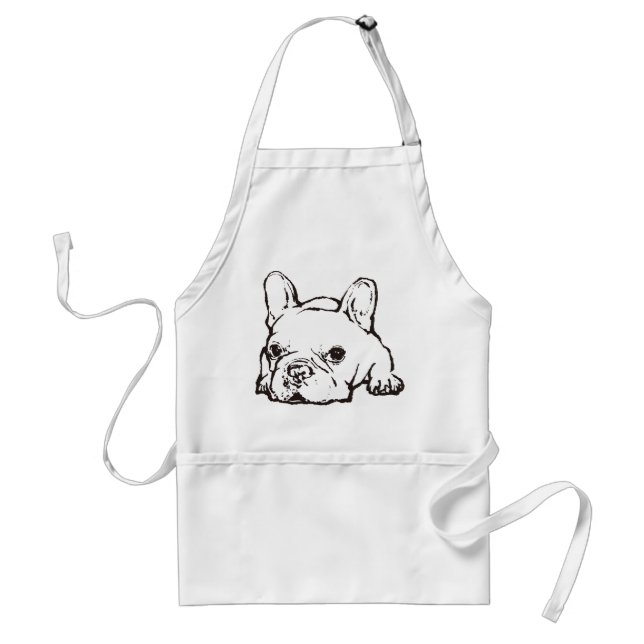 Delantal French Bulldog Handwritten Illustration apron (Frente)